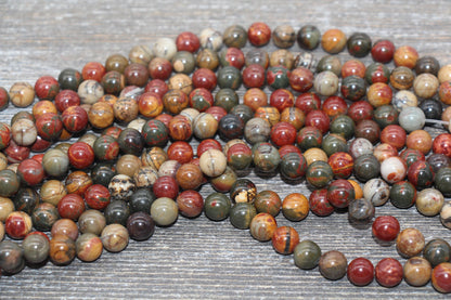 Picasso Jasper Beads, Picasso Gemstone Round Beads, Jewelry Making Bracelet Beads Size 4mm 6mm 8mm 10mm 12mm, 15.5'' Strand #65