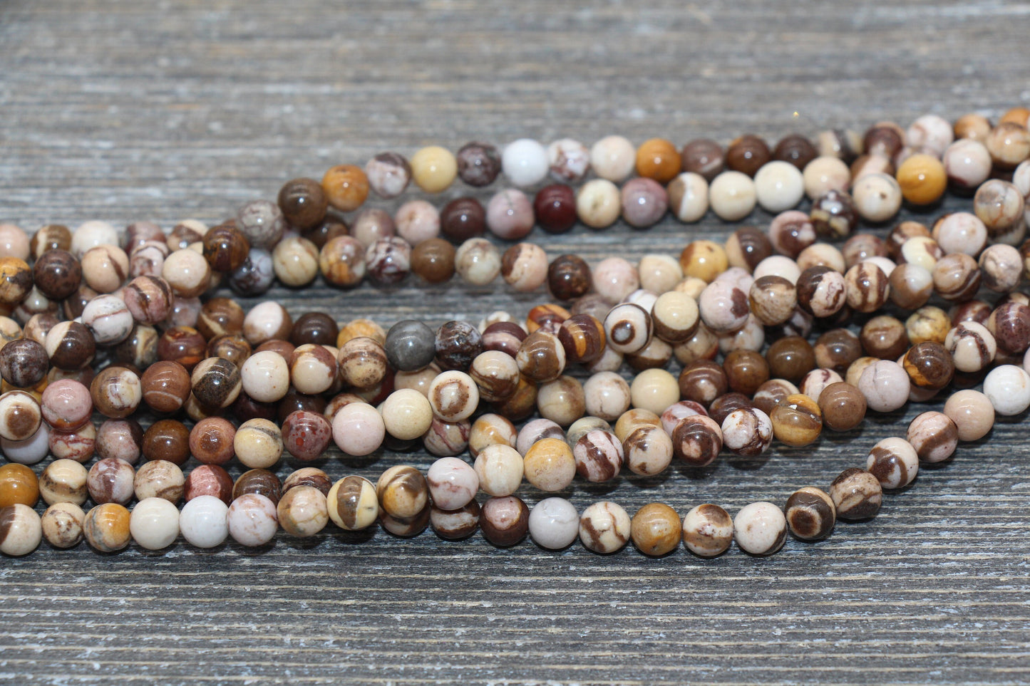 Australian Zebra Jasper Beads, Natural Gemstones Round Beads, Sizes 4mm 6mm 8mm 10mm, Full Strand 15.5 inch, #78