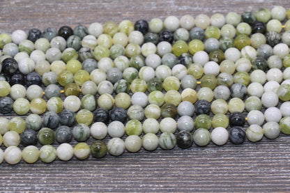 Russian Jade Beads, Natural Gemstone Round Beads, Sizes 4mm 6mm 8mm 10mm 12mm, Full Strand 15.5 inch, #89