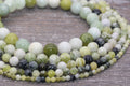 russian flowery jade beads, stone beads for bracelets