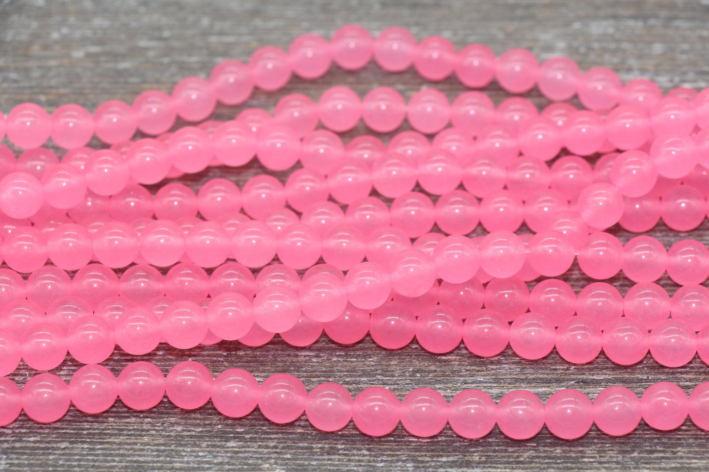 Pink Jade Beads, Pink Gemstone Round Loose Beads, Jewelry Making Bracelet Beads, Size 4mm 6mm 8mm 10mm 12mm 15.5" Strand #227