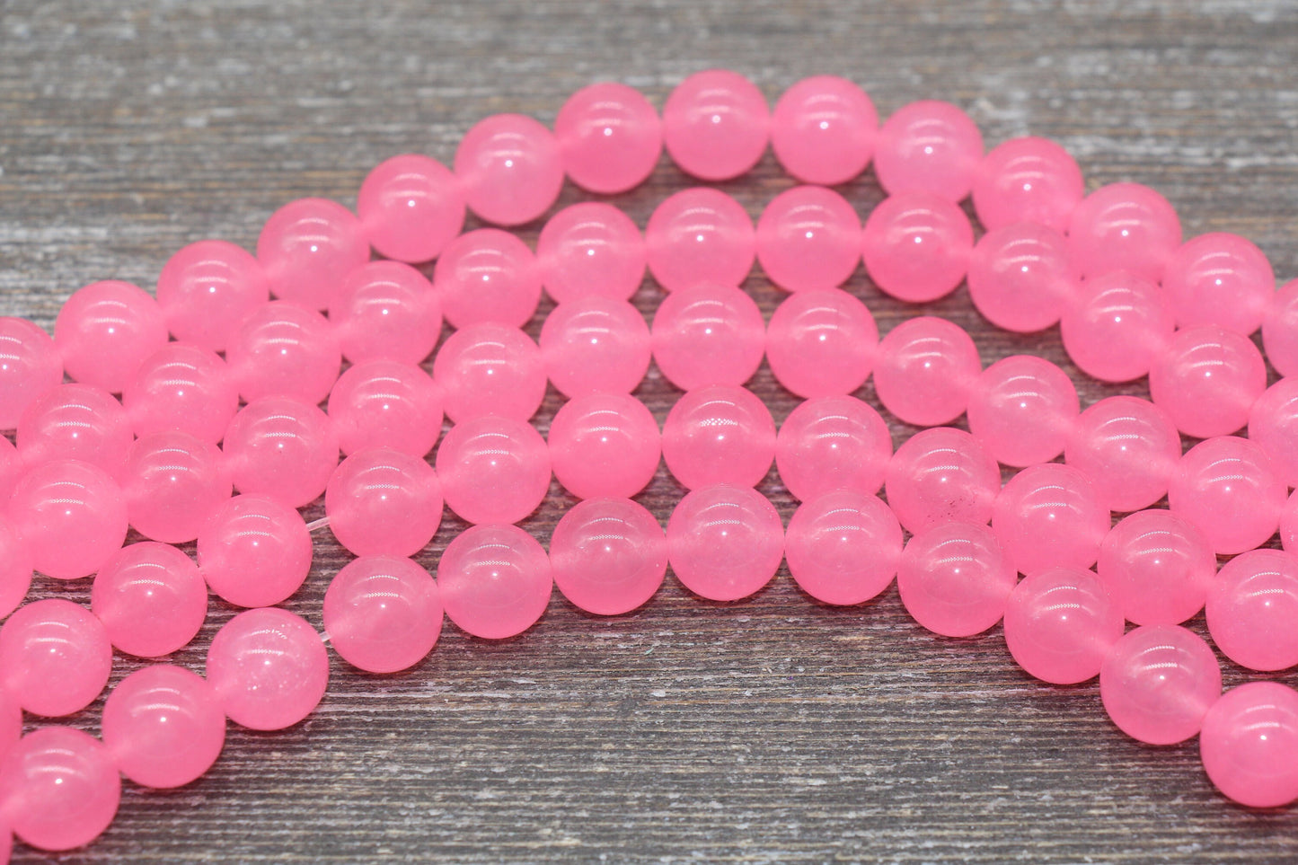 Pink Jade Beads, Pink Gemstone Round Loose Beads, Jewelry Making Bracelet Beads, Size 4mm 6mm 8mm 10mm 12mm 15.5" Strand #227