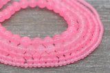 Pink Jade Beads, Pink Gemstone Round Loose Beads, Jewelry Making Bracelet Beads, Size 4mm 6mm 8mm 10mm 12mm 15.5" Strand #227