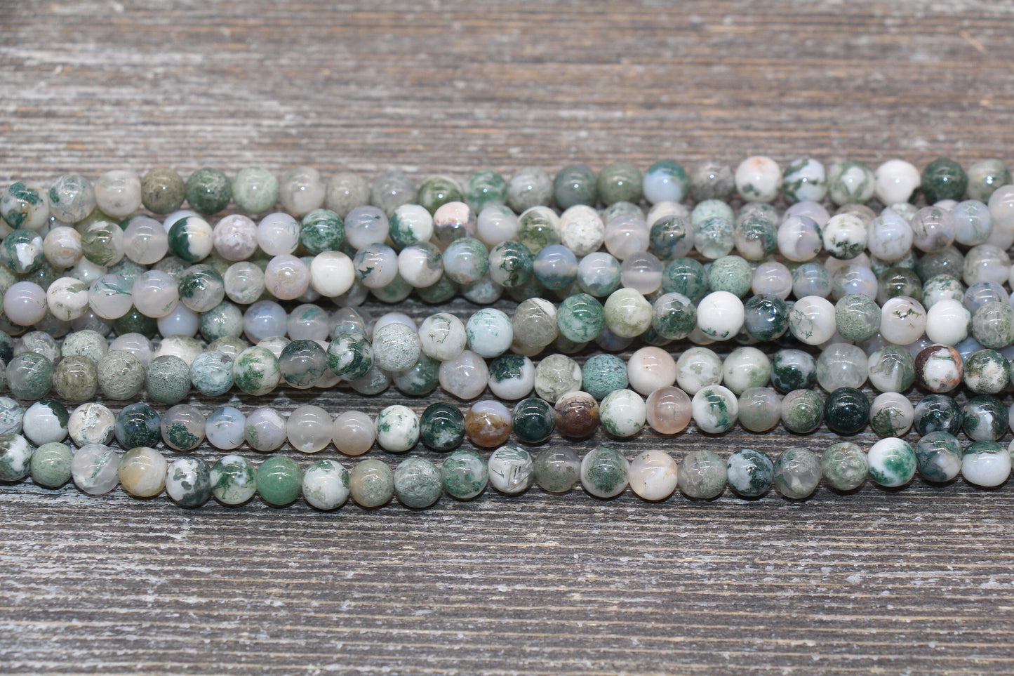 Tree Agate Beads, Natural Gemstone Round Beads, Sizes 4mm 6mm 8mm 10mm 12mm, Full Strand 15.5 inch, #102