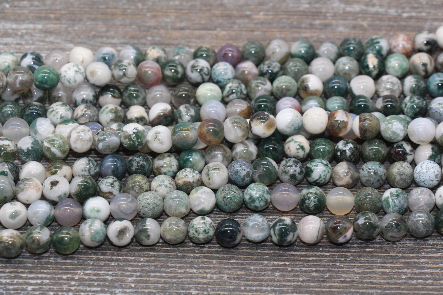 Tree Agate Beads, Natural Gemstone Round Beads, Sizes 4mm 6mm 8mm 10mm 12mm, Full Strand 15.5 inch, #102