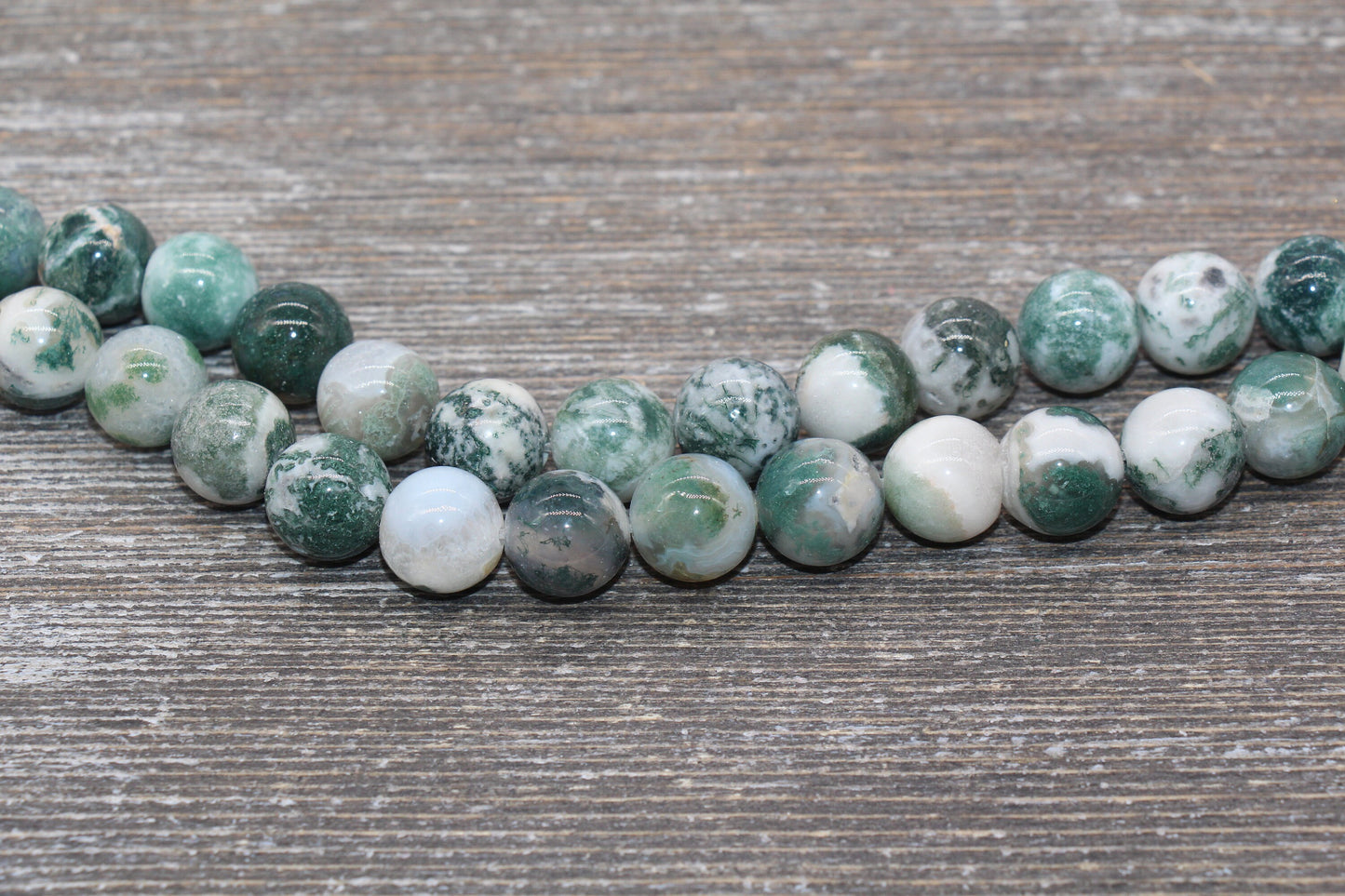 Tree Agate Beads, Natural Gemstone Round Beads, Sizes 4mm 6mm 8mm 10mm 12mm, Full Strand 15.5 inch, #102