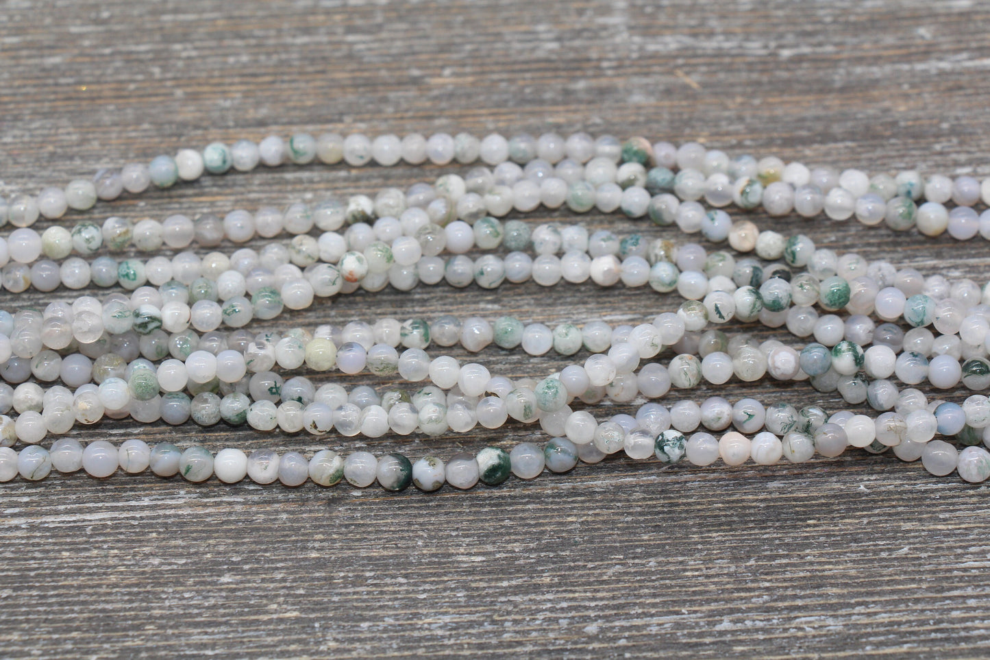 Tree Agate Beads, Natural Gemstone Round Beads, Sizes 4mm 6mm 8mm 10mm 12mm, Full Strand 15.5 inch, #102