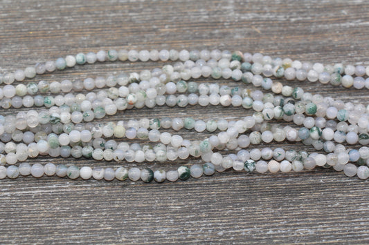 Tree Agate Beads, Natural Gemstone Round Beads, Sizes 4mm 6mm 8mm 10mm 12mm, Full Strand 15.5 inch, #102