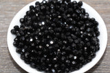 6mm Black Faceted Gumball Beads, Faceted Acrylic Loose Beads, Bubblegum Beads, Chunky Beads, Plastic Faceted Bead #1738