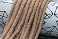 6mm latte brown heishi beads for bracelets and DIY jewelry