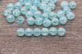 10mm Blue AB Crackle Acrylic Gumball Beads