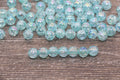 8mm Baby Blue AB Crackle Acrylic Gumball Beads