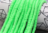 6mm green heishi beads for bracelets and DIY jewelry