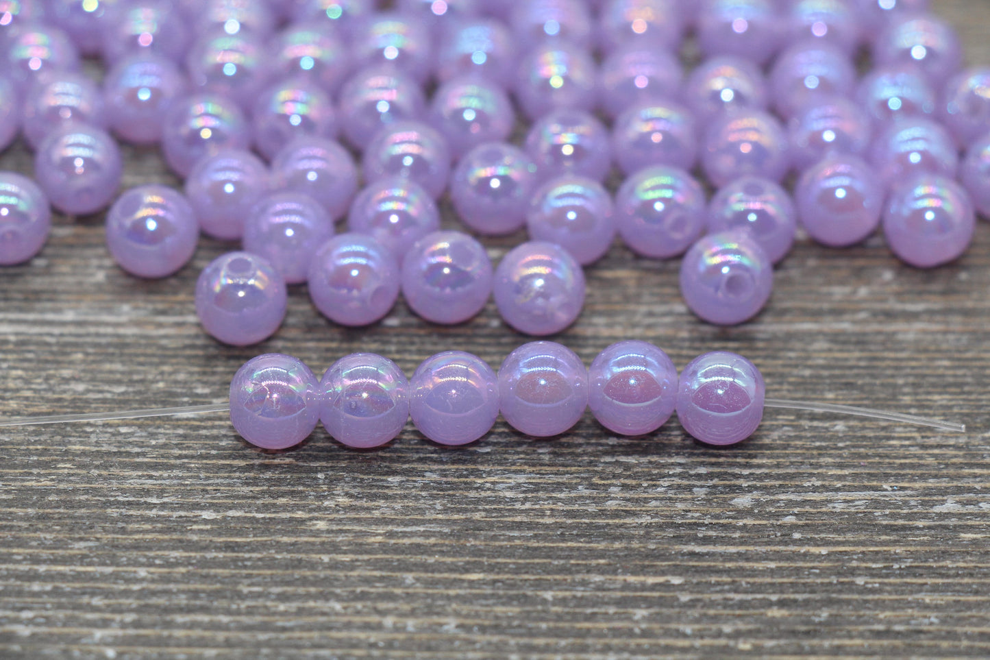 8mm Jelly Purple AB Gumball Beads, Iridescent Acrylic Round Loose Beads, Bubblegum Beads, Chunky Beads, Smooth Round Plastic Beads #1766