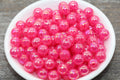10mm Jelly Hot Pink AB Acrylic Gumball Beads