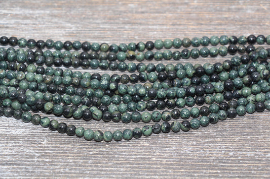 Kambaba Jasper Beads, Green Round Gemstone Loose Beads, Jewelry Making Bracelet Beads, Size 4mm 6mm 8mm 10mm 12mm, 15.5'' Strand, #220
