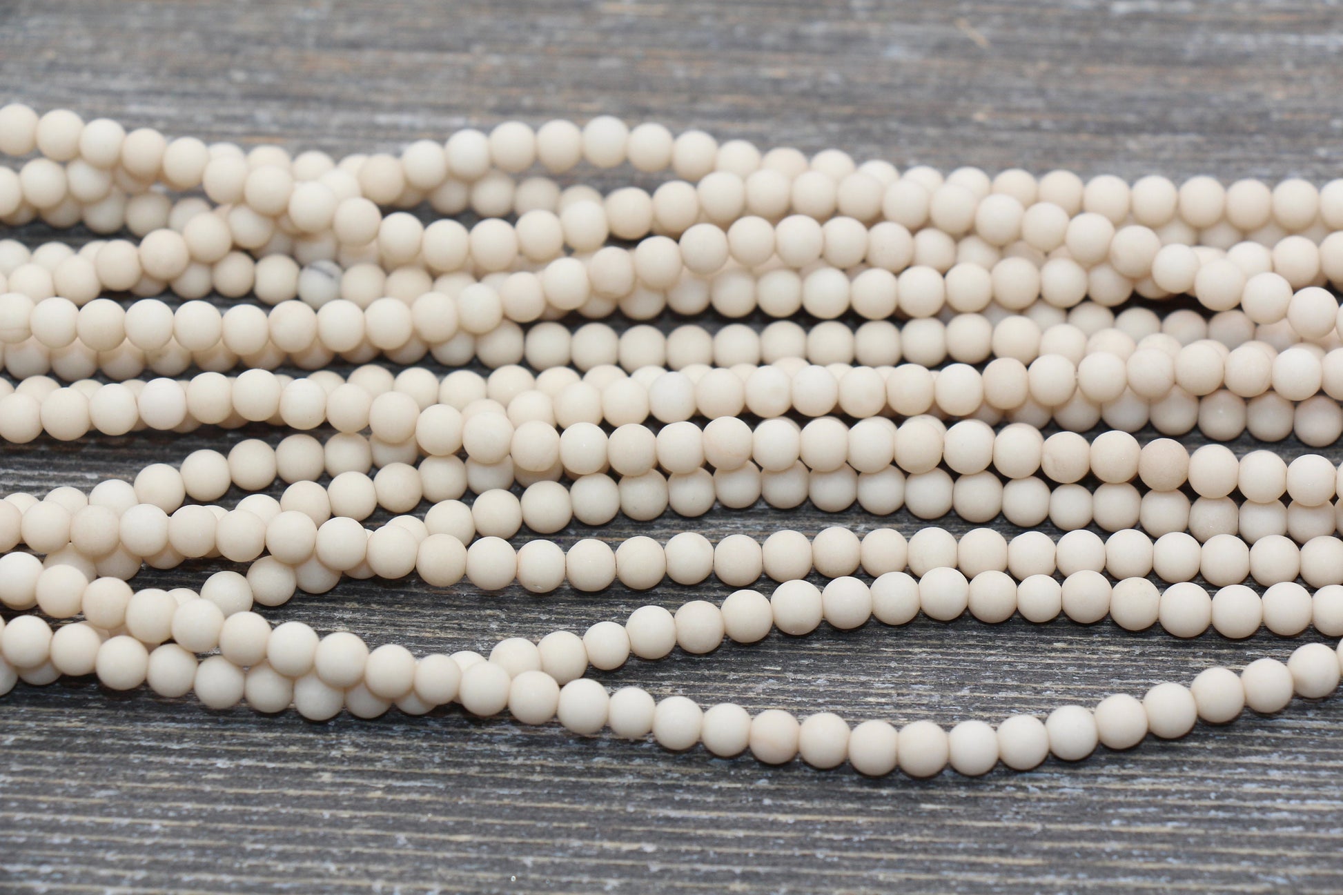 Matte White Fossil Stone Beads, Frosted Fossil Gemstone Round Beads, Size 4mm 6mm 9mm 10mm 12mm, 15.5" Strand #13