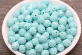 10mm Mint Blue Faceted Gumball Beads, Round Acrylic Loose Beads, Chunky Beads, Faceted Plastic Beads, Bubblegum Beads #571