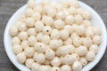 10mm Ivory Faceted Acrylic Beads