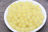 10mm Matte Yellow Gumball Beads, Round Acrylic Loose Beads, Frosted Bubblegum Beads, Chunky Beads, Round Plastic Beads #1787