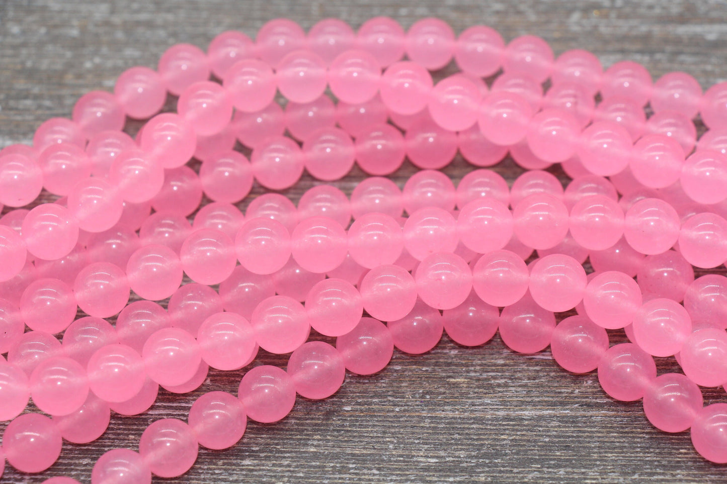 Pink Jade Beads, Pink Gemstone Round Loose Beads, Jewelry Making Bracelet Beads, Size 4mm 6mm 8mm 10mm 12mm 15.5" Strand #227