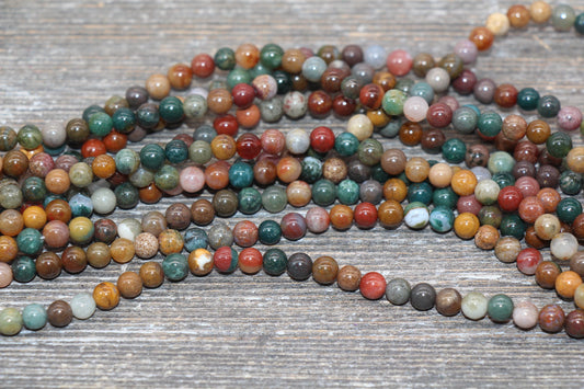 Ocean Agate Beads, Agate Gemstone Smooth Round Beads, Size 4mm 6mm 8mm , Full Strand 15.5 inch, #230