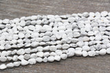 White Howlite Nugget Beads, Howlite Gemstone Loose Beads, Pebble Beads, Chip Beads, 7mm-8mm, #6