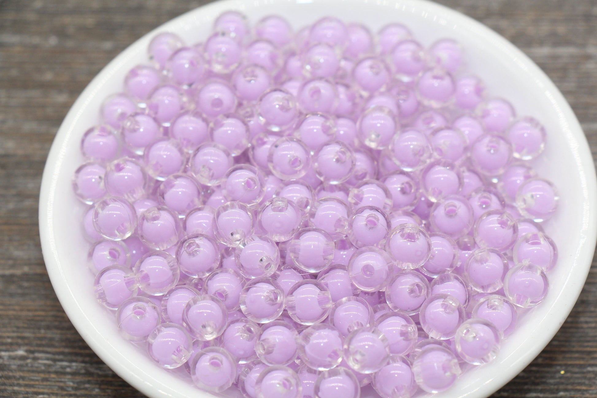 8mm Lilac Round Beads, Light Purple Acrylic Round Gumball Beads, Bubblegum Beads, Plastic Round Bead, Chunky Beads, #1795