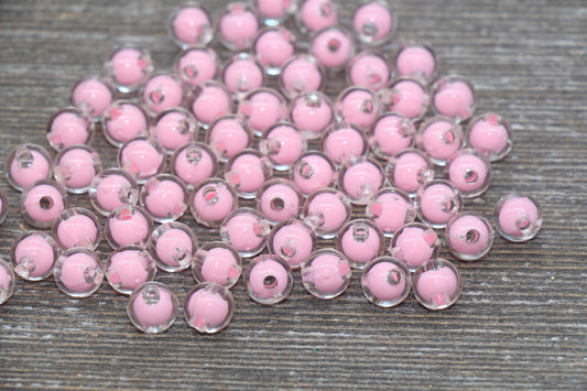 8mm Pink Round Beads, Pink Acrylic Round Gumball Beads, Bubblegum Beads, Plastic Round Bead, Chunky Beads, Bracelet Beads #1797