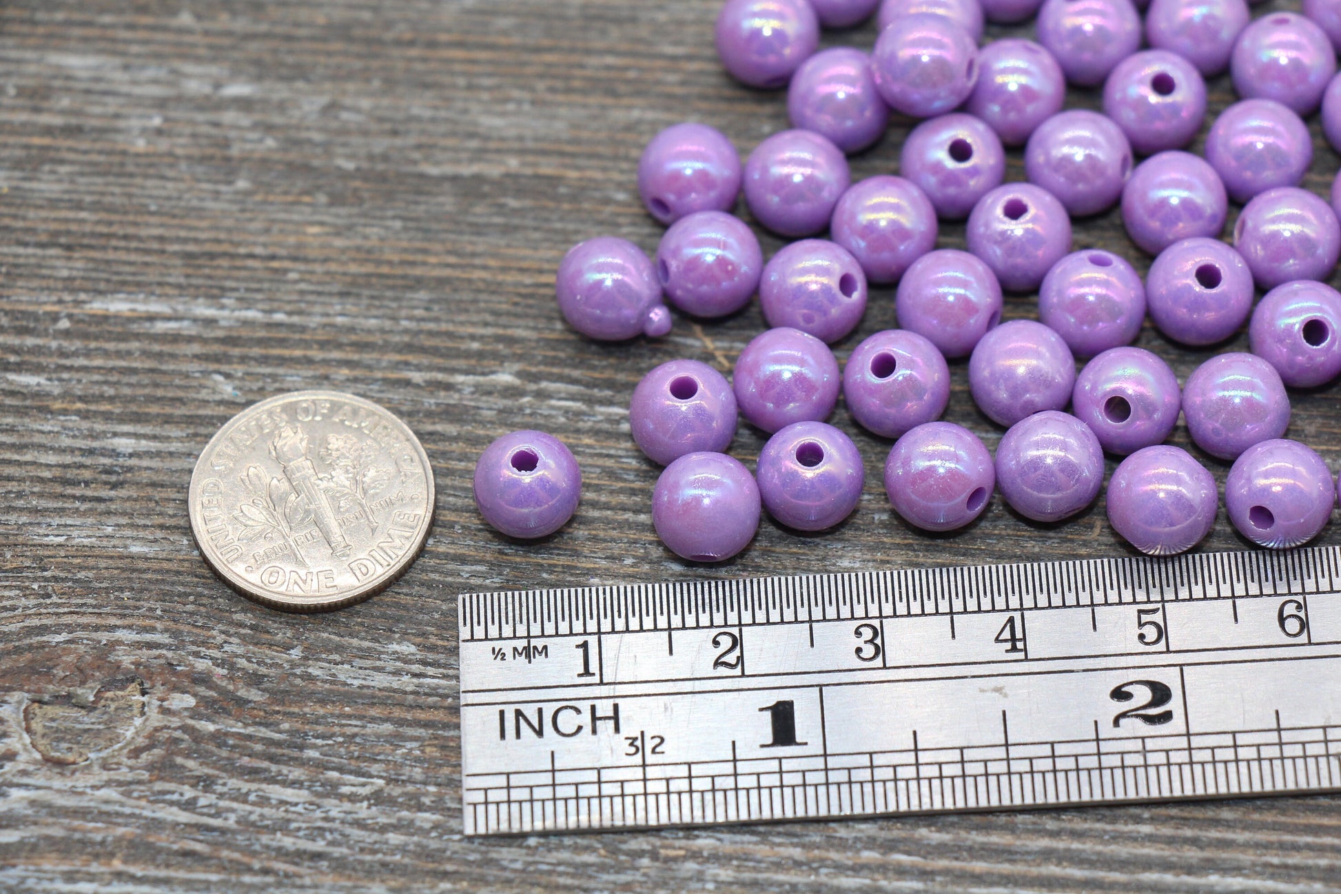 8mm Dark Purple AB Gumball Beads, Iridescent Acrylic Loose Beads, Solid Bubblegum Beads, Chunky Beads, Glossy Smooth Round Beads #1803