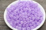 8mm Light Purple Crackle Acrylic Gumball Beads