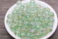 12mm AB Translucent Green with Glitter Acrylic Gumball Beads