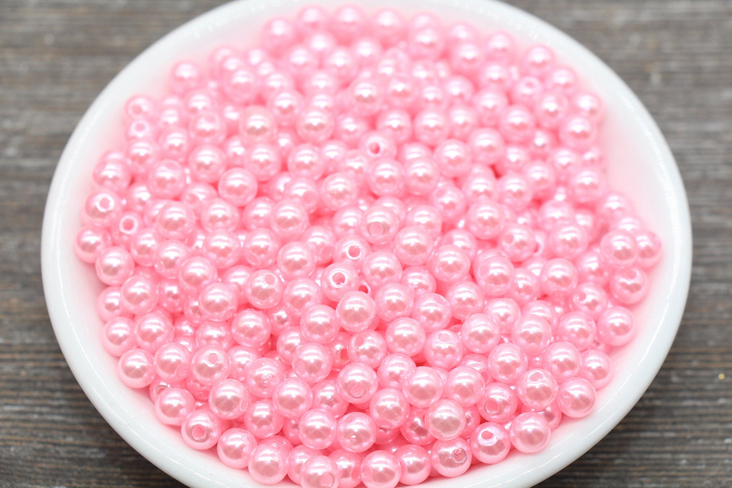 6mm Light Pink Faux Pearl Beads, Faux Pearl Gumball Beads, Imitation Pearl Beads, Chunky Beads, Smooth Plastic Round Beads #1877