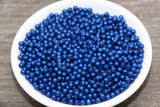 4mm Blue Faux Pearl Beads, Faux Pearl Gumball Beads, Imitation Pearl Beads, Chunky Beads, Smooth Plastic Round Beads #1879