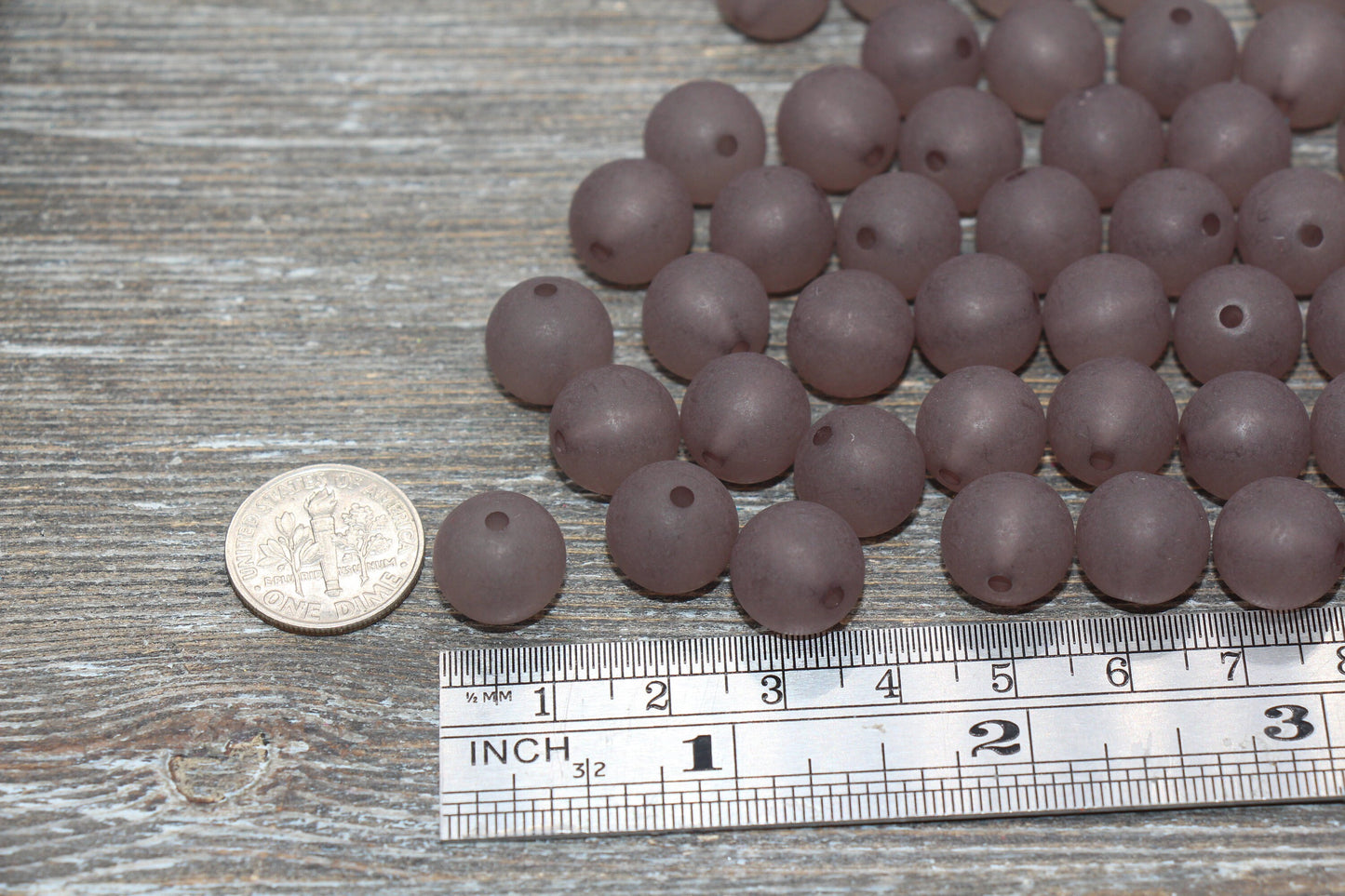 12mm Matte Gray Gumball Beads, Round Acrylic Loose Beads, Frosted Bubblegum Beads, Chunky Beads, Round Plastic Beads #1889