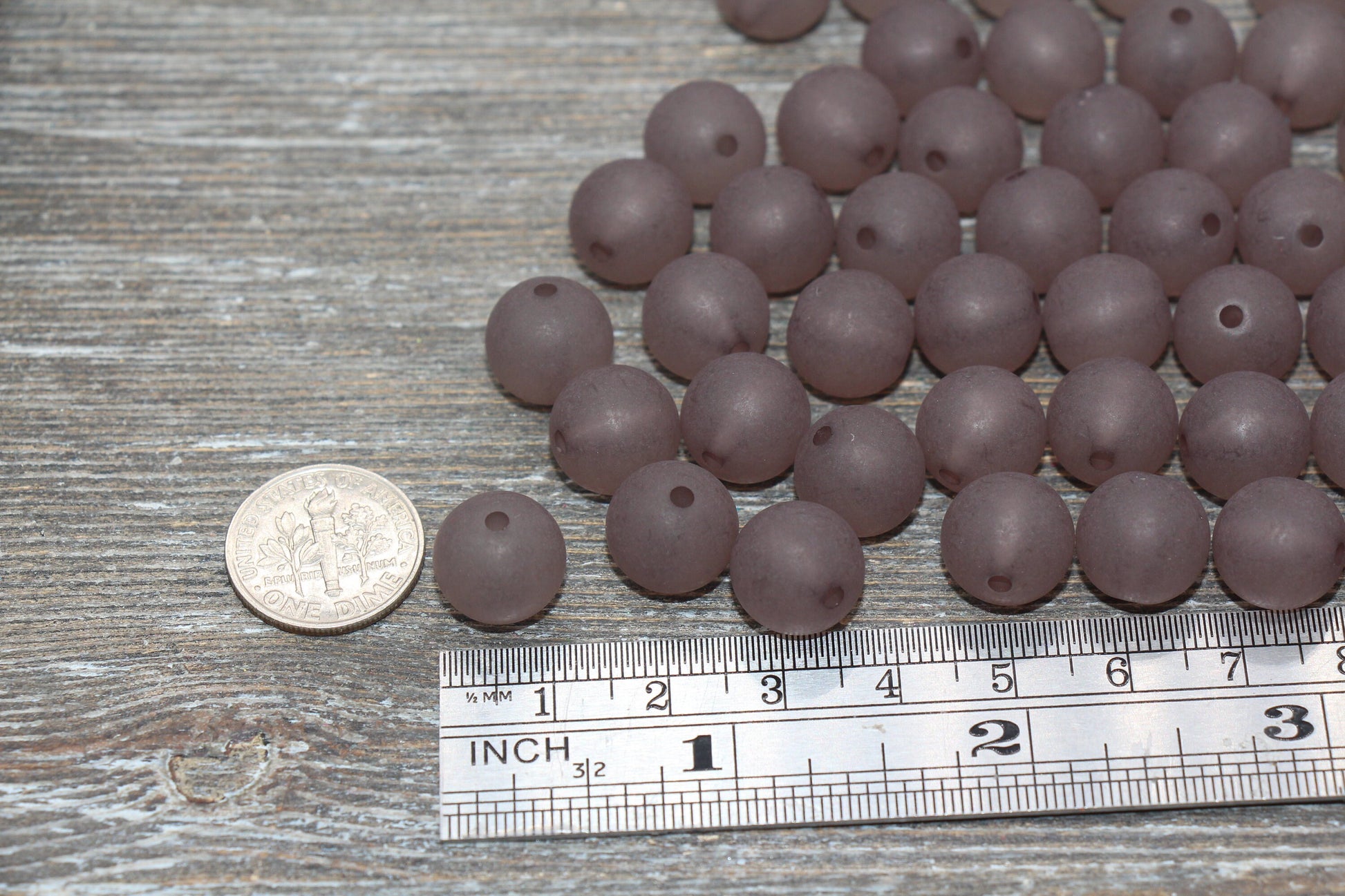 12mm Matte Gray Gumball Beads, Round Acrylic Loose Beads, Frosted Bubblegum Beads, Chunky Beads, Round Plastic Beads #1889