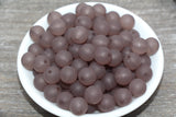 12mm Matte Gray Gumball Beads, Round Acrylic Loose Beads, Frosted Bubblegum Beads, Chunky Beads, Round Plastic Beads #1889