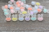 Frosted Bunny Beads, Matte Mix Color Bunny Beads, Chunky Acrylic Beads, Bracelet Making Jewelry Finding #1895