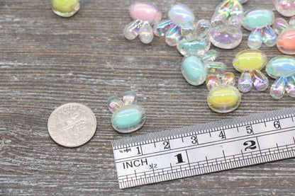 Iridescent Bunny Beads, Multicolor AB Bunny Beads, Chunky Acrylic Beads, Bracelet Making Jewelry Finding #1900