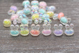 Iridescent Bunny Beads, Multicolor AB Bunny Beads, Chunky Acrylic Beads, Bracelet Making Jewelry Finding #1900