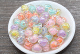15 x 12mm Iridescent Acrylic Heart Beads #1901