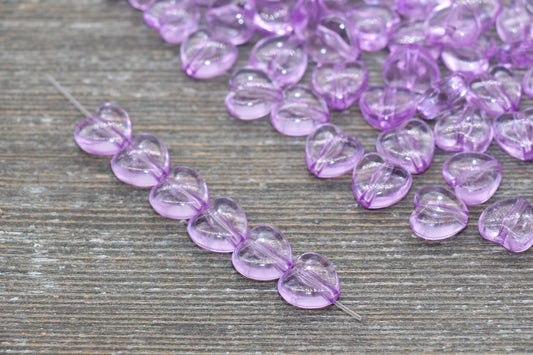 Transparent Purple Heart Beads, Purple Heart Beads, Acrylic Heart Beads, Bracelet Making Jewelry Finding #1908