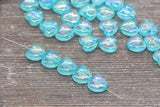 Iridescent Blue Heart Beads, Transparent Blue Heart Beads, Acrylic Heart Beads, Bracelet Making Jewelry Finding #1913