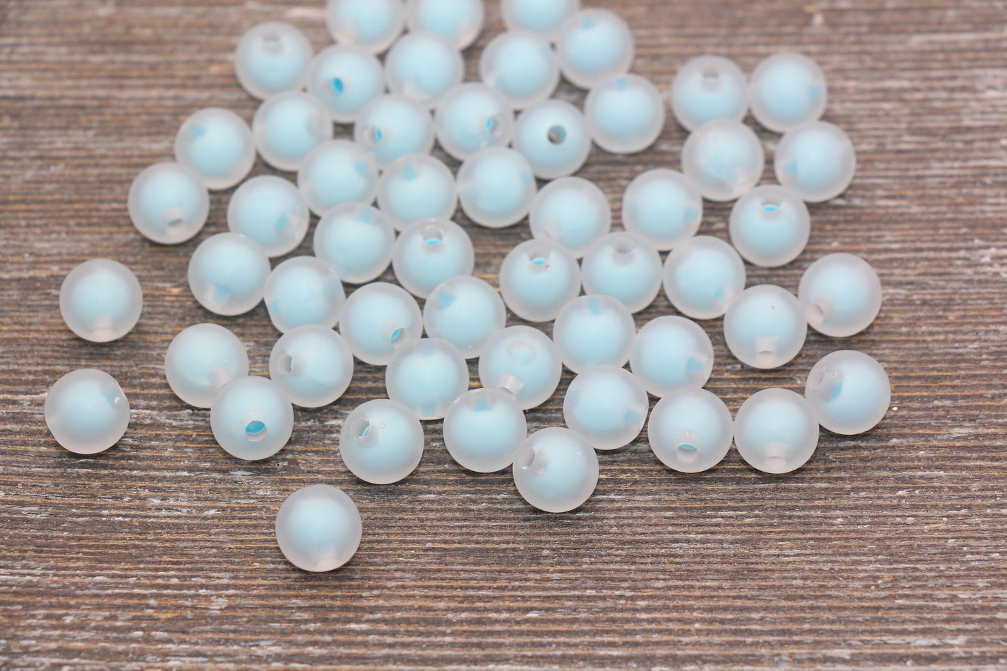 10mm Matte Blue Gumball Beads, Round Acrylic Loose Beads, Frosted Bubblegum Beads, Chunky Beads, Round Plastic Beads #1788