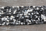 Zebra Jasper Nugget Beads, Black and White Zebra Gemstone Loose Beads, Pebble Beads, Chip Beads, 6mm-8mm, #8