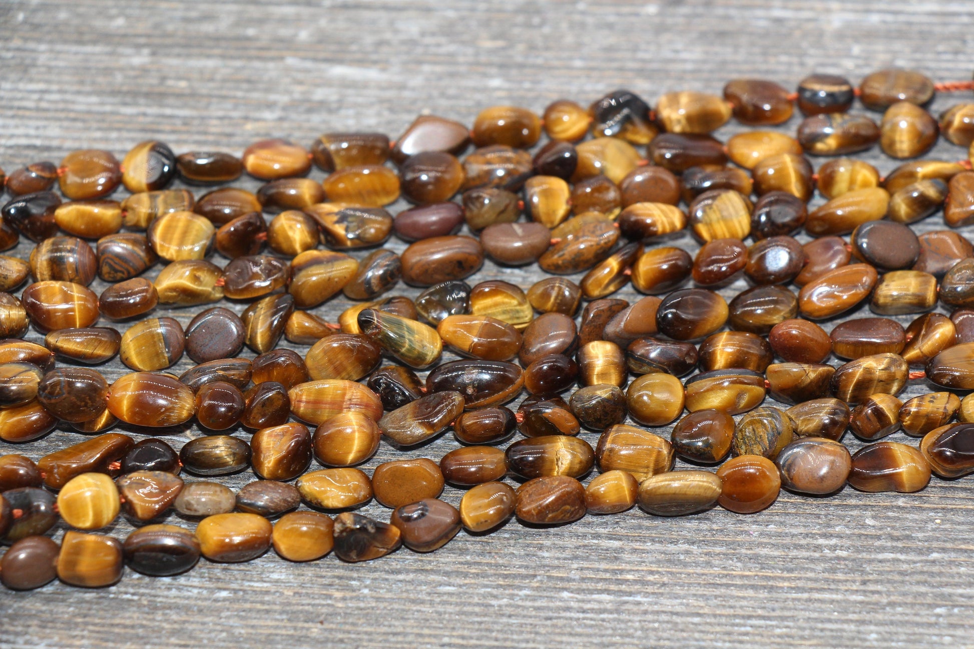 Tiger Eye Nugget Beads, Tiger Eye Gemstone Loose Beads, Pebble Beads, Chip Beads, Nugget Beads, Size 6mm-7mm, #9
