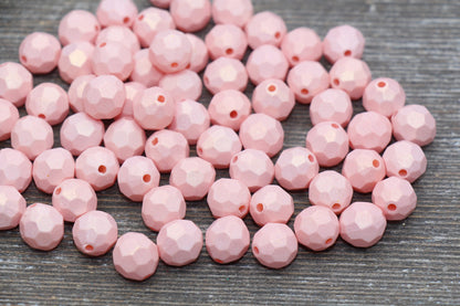 10mm Pink Shimmer Faceted Beads, Pink Acrylic Faceted Beads, Bubblegum Beads, Chunky Beads, Shimmer Beads, Gumball Beads #1791 - Yourdiysupply