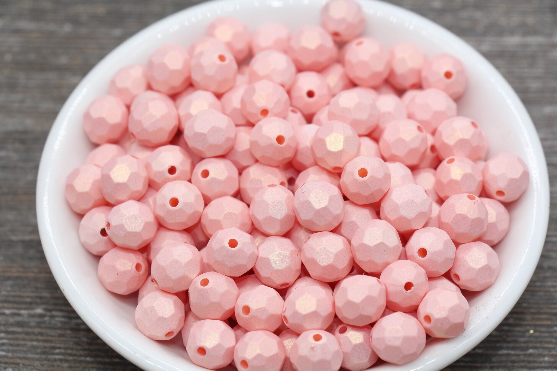 10mm Pink Shimmer Faceted Beads, Pink Acrylic Faceted Beads, Bubblegum Beads, Chunky Beads, Shimmer Beads, Gumball Beads #1791 - Yourdiysupply