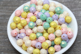 10mm Multicolor Shimmer Faceted Bubblegum Beads, Acrylic Beads