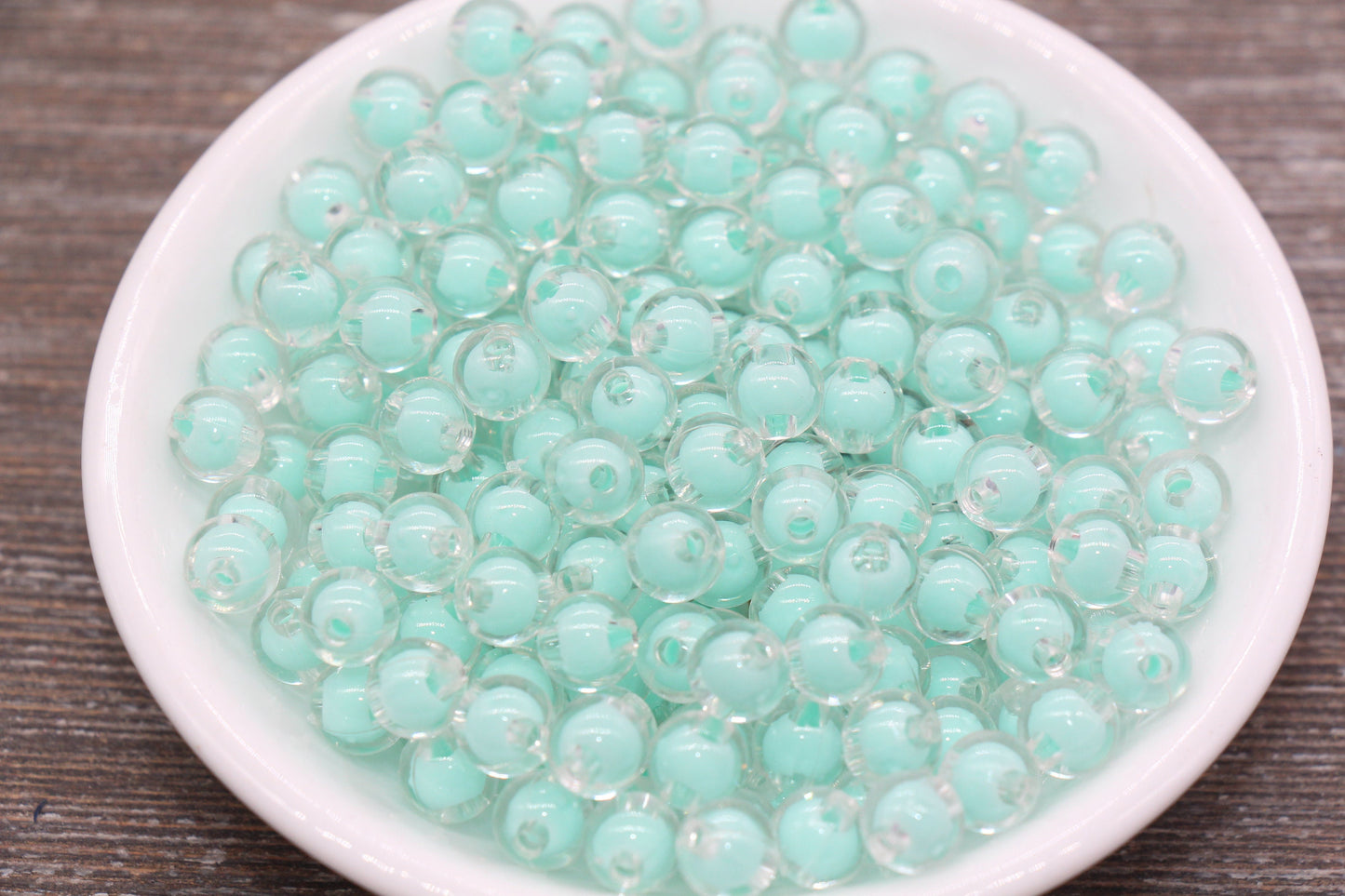 8mm Mint Green Round Beads, Mint Acrylic Round Gumball Beads, Bubblegum Beads, Plastic Round Bead, Chunky Beads, #1794